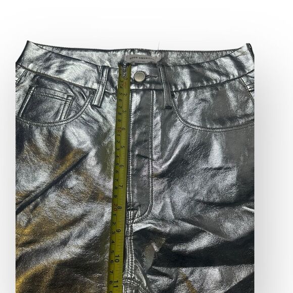 Good American 90s Liquid Pants Womens 27 Silver Silo Cyberpunk Futuristic Zenon - Picture 4 of 7